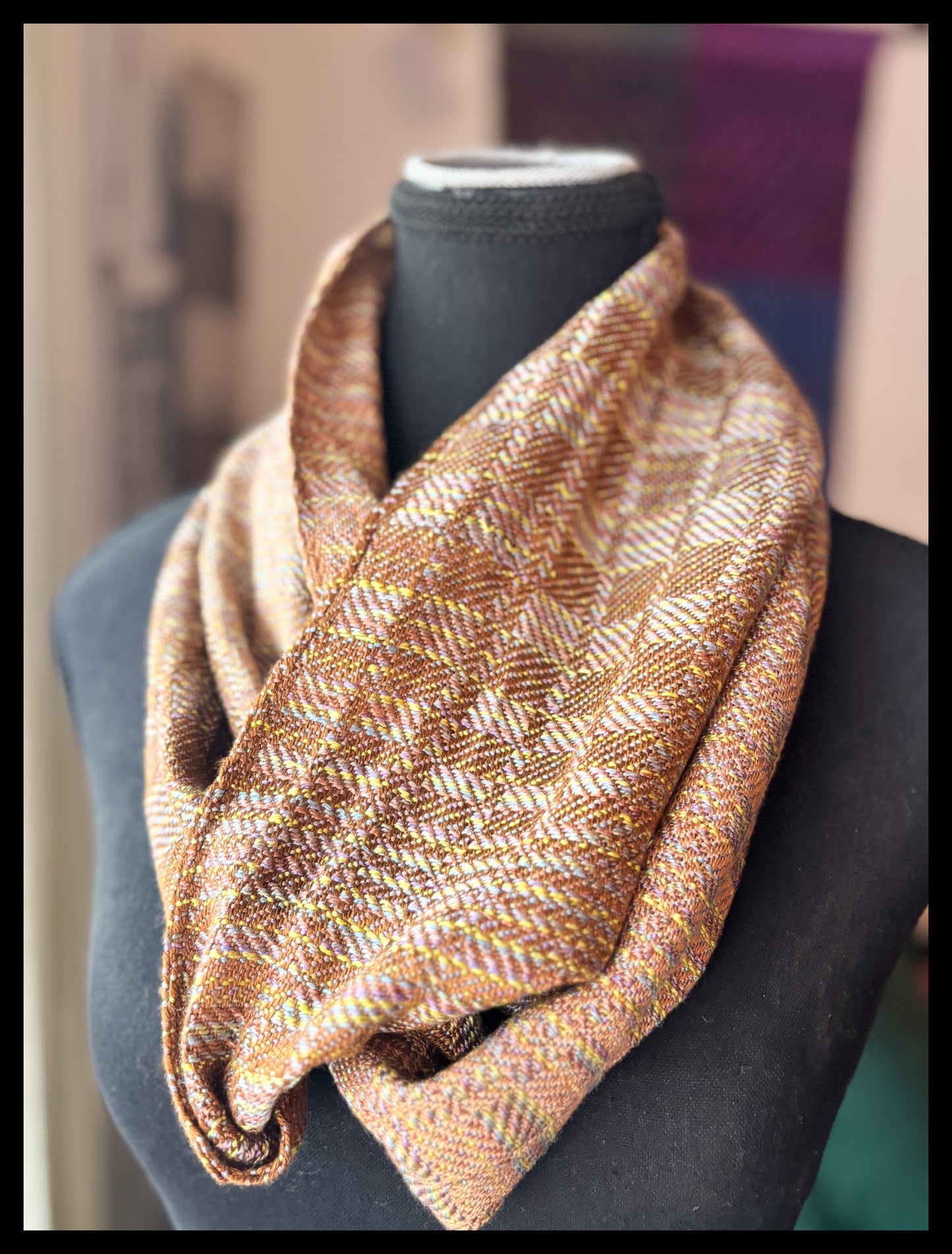 Hand dyed silk cowl