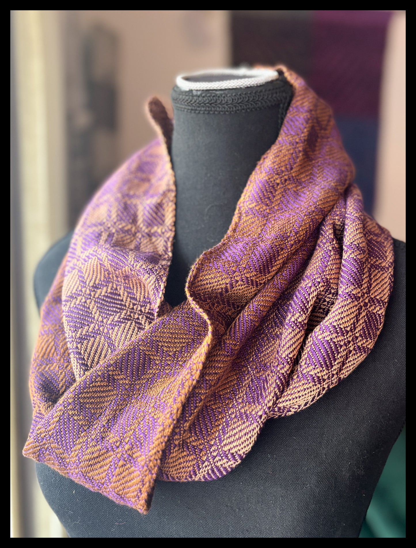 Purple/Gold Tencel Cowl