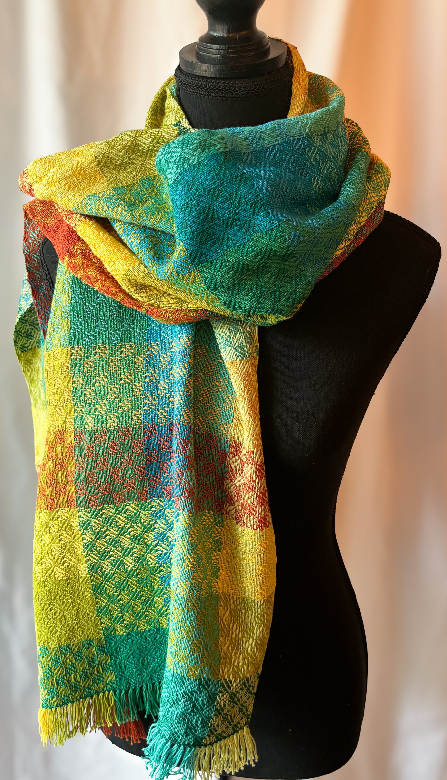 Bamboo chequered scarf