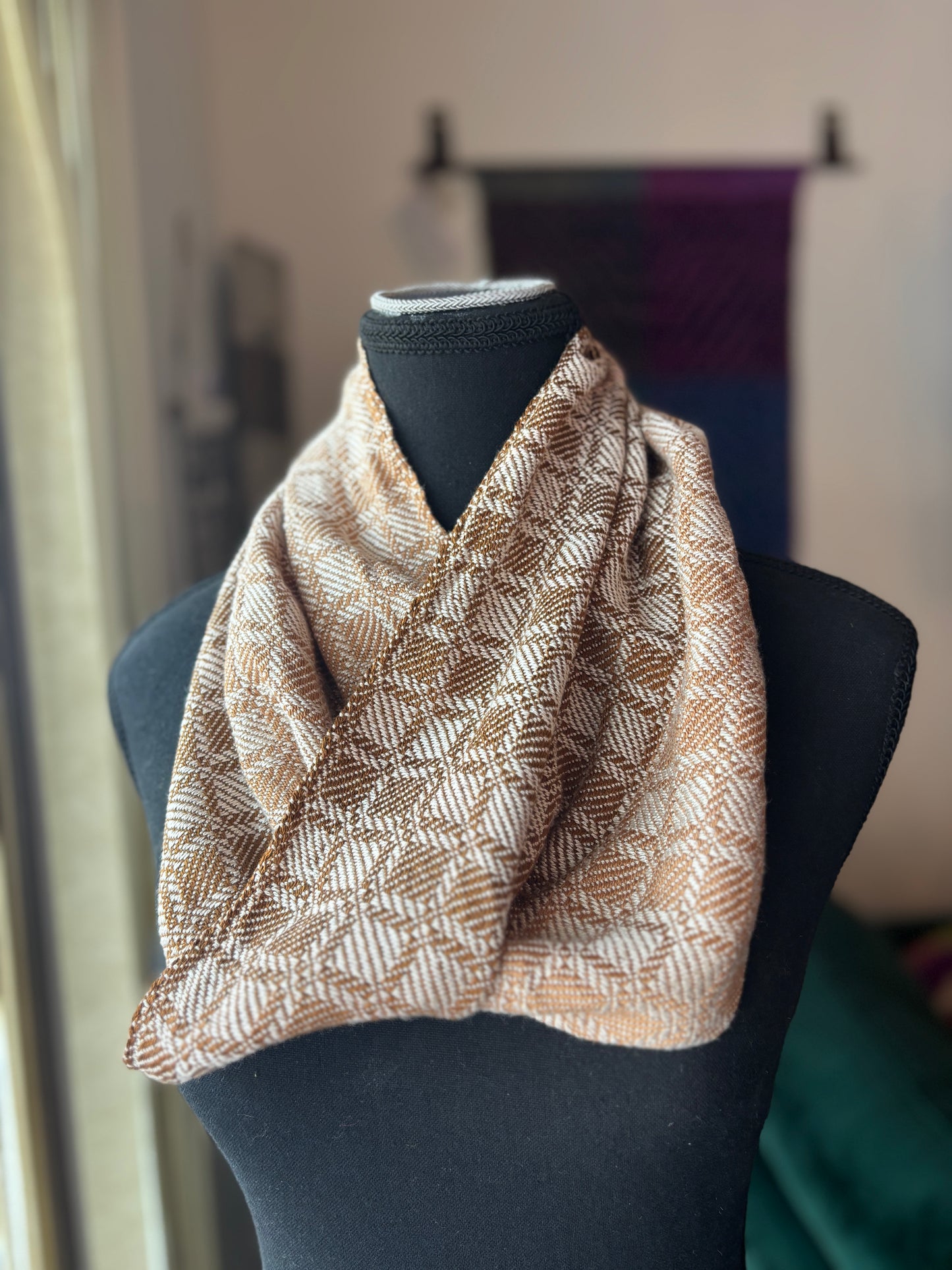 Cream/Gold Tencel cowl