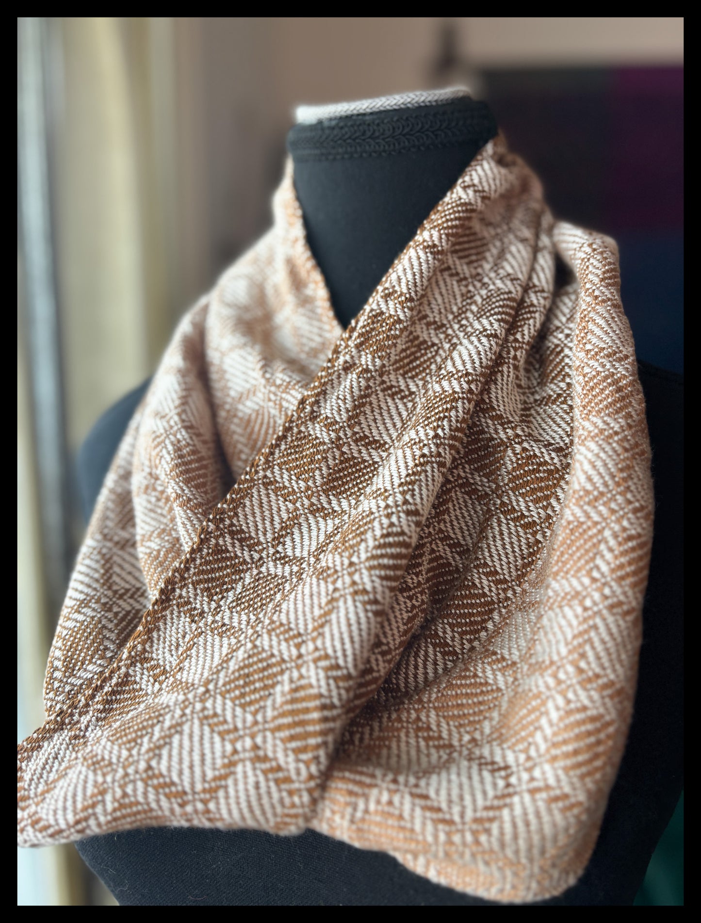 Cream/Gold Tencel cowl