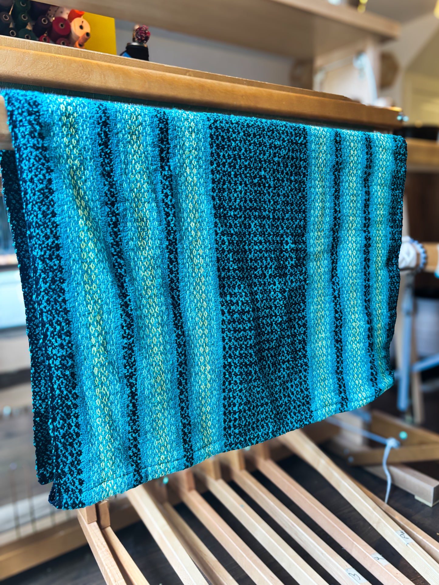 Teal and Black Tea Towels
