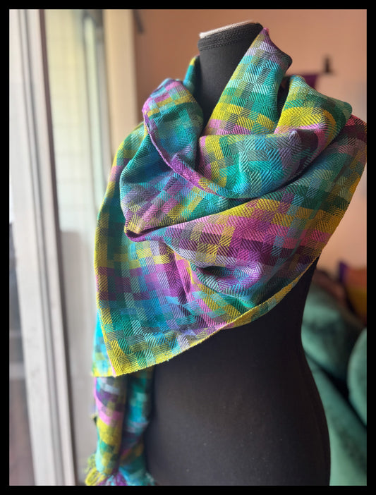 Geometric Brights scarf