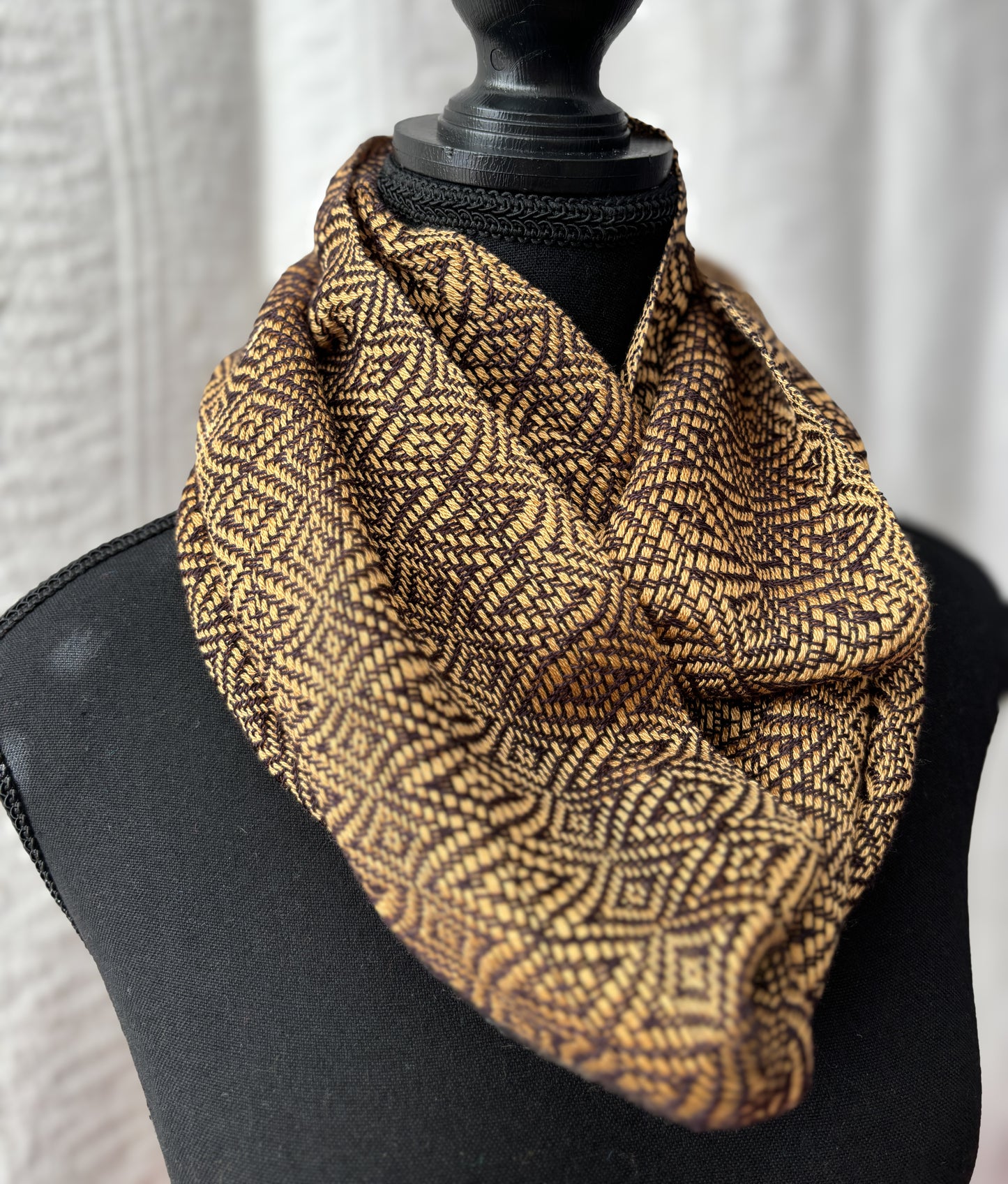 Gold/Black Handwoven Cowl (double wrap)