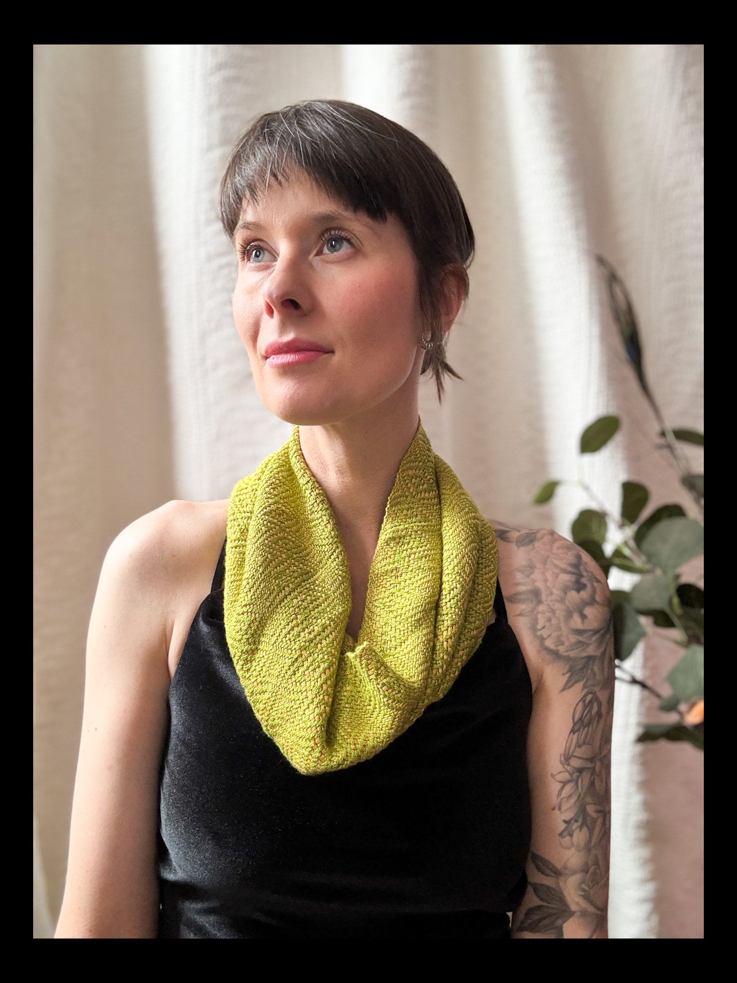 Green/Gold Handwoven Cowl