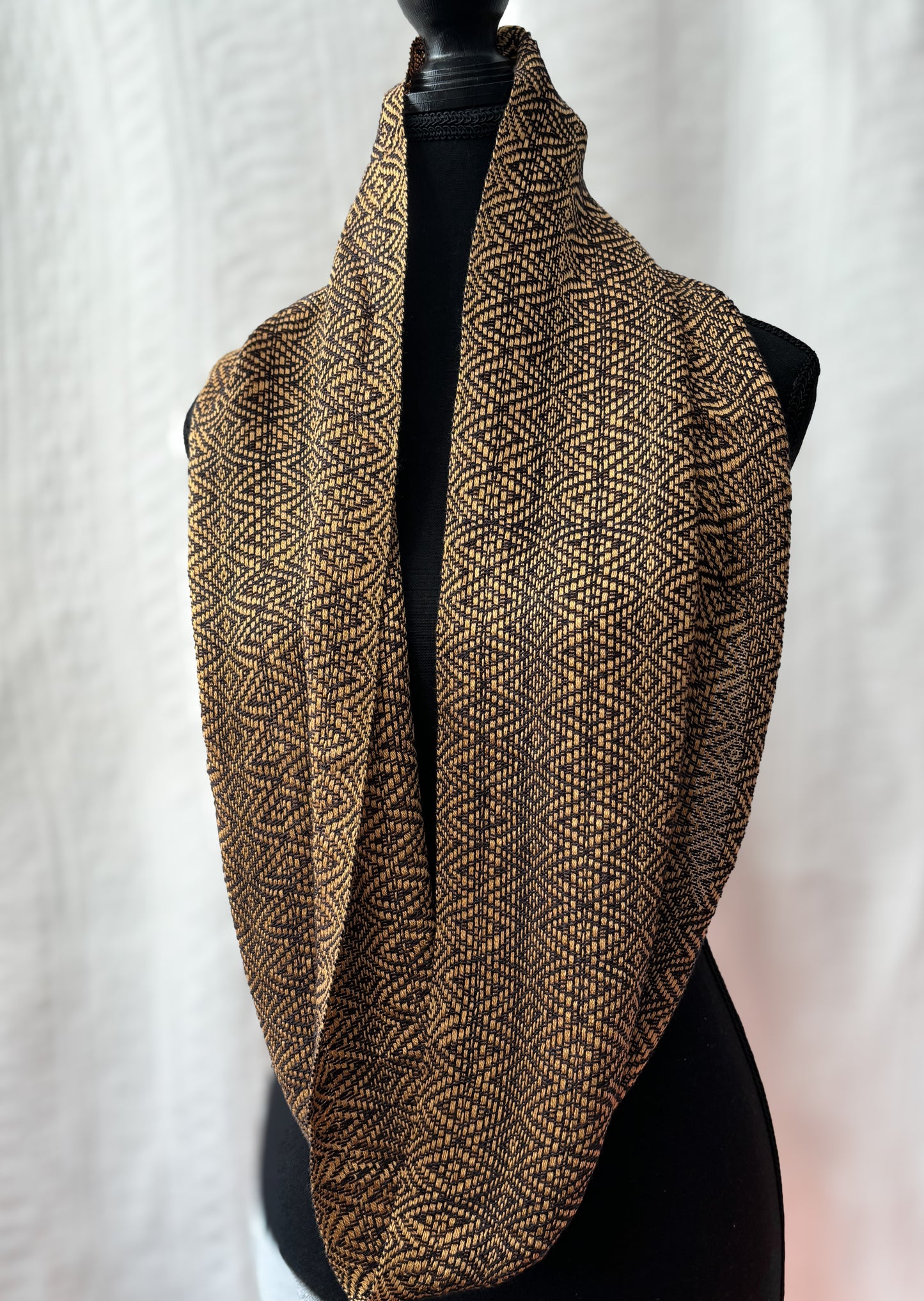 Gold/Black Handwoven Cowl (double wrap)