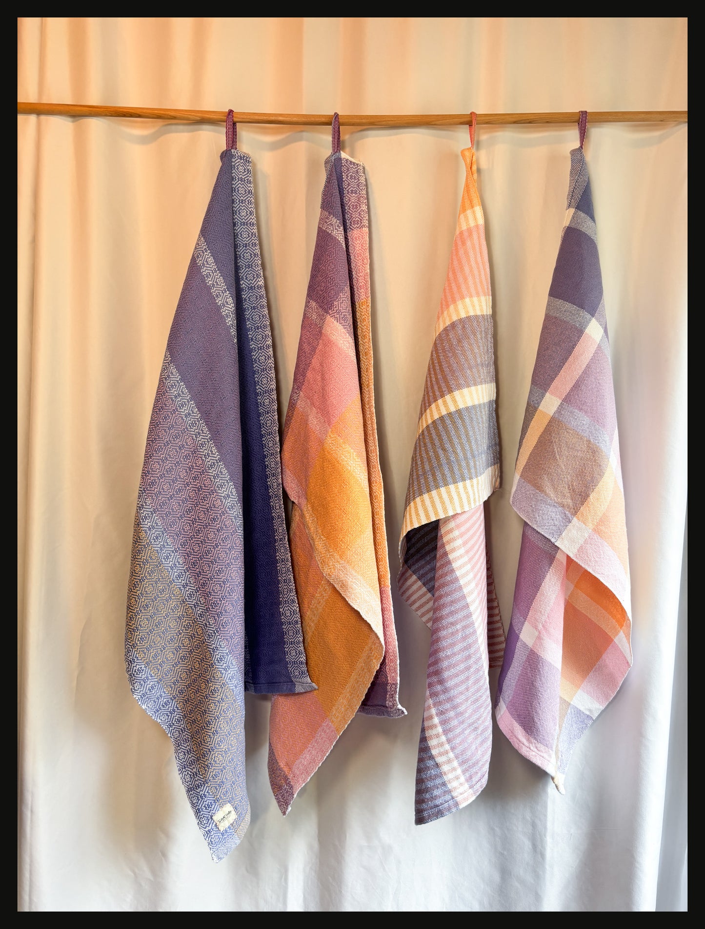 Pinks and purples tea towels