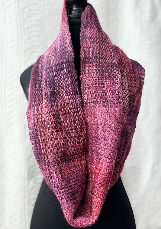 Red/purple/Tangerine Gradient Cowl (double wrap)