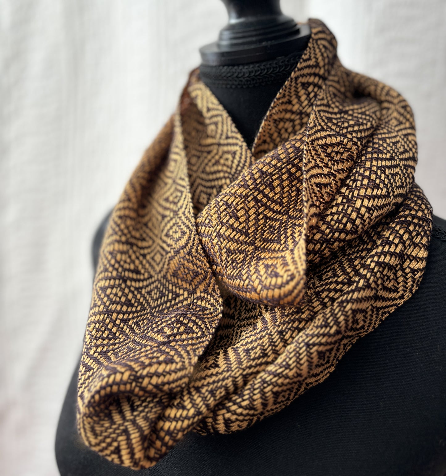 Gold/Black Handwoven Cowl (double wrap)