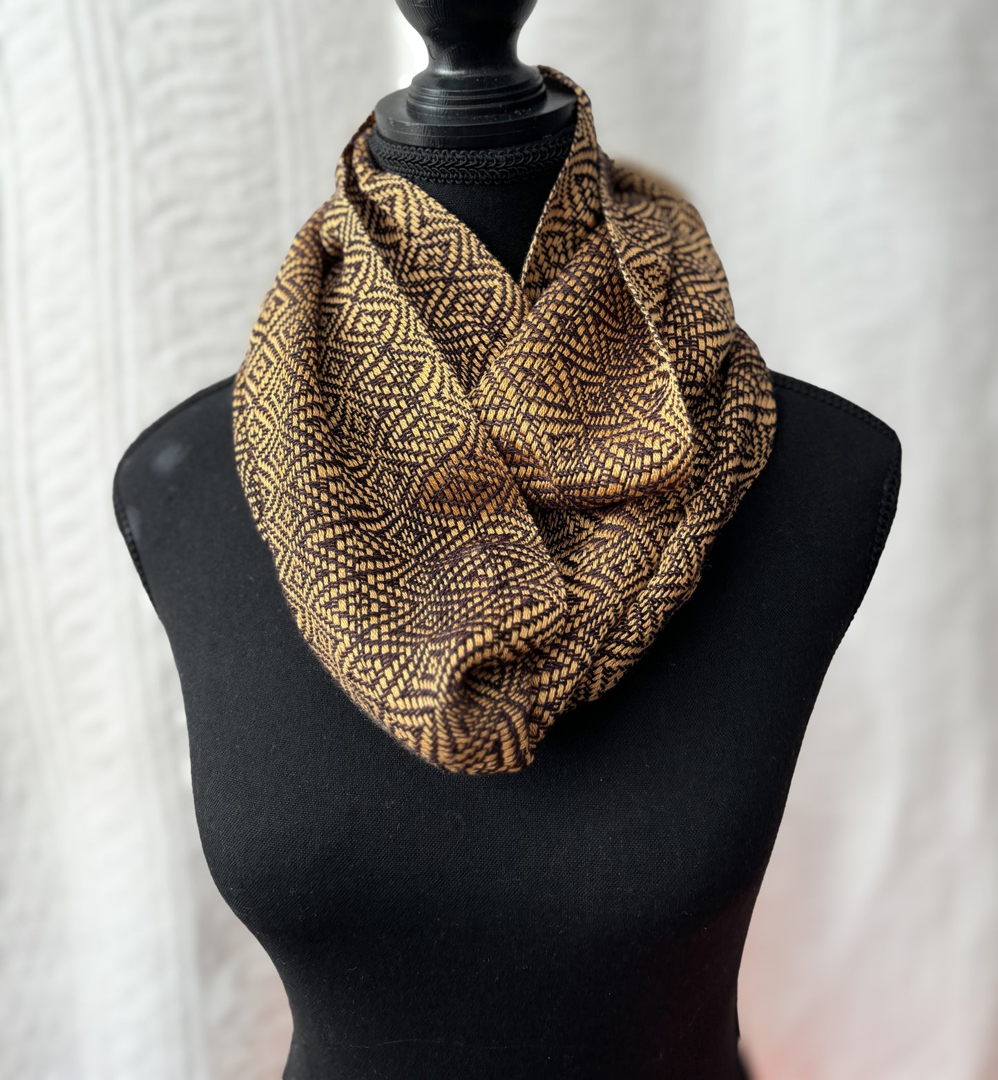 Gold/Black Handwoven Cowl (double wrap)