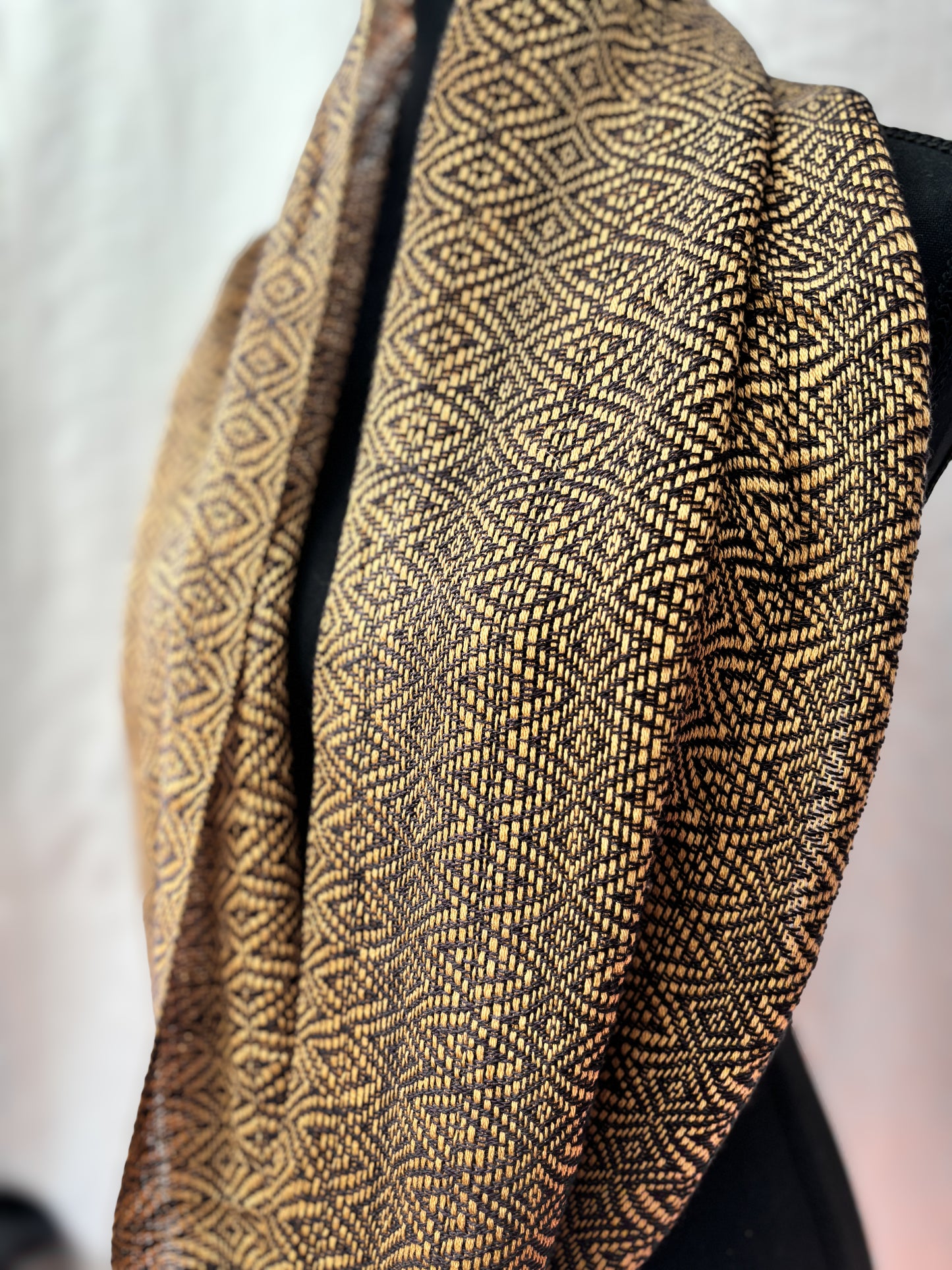 Gold/Black Handwoven Cowl (double wrap)