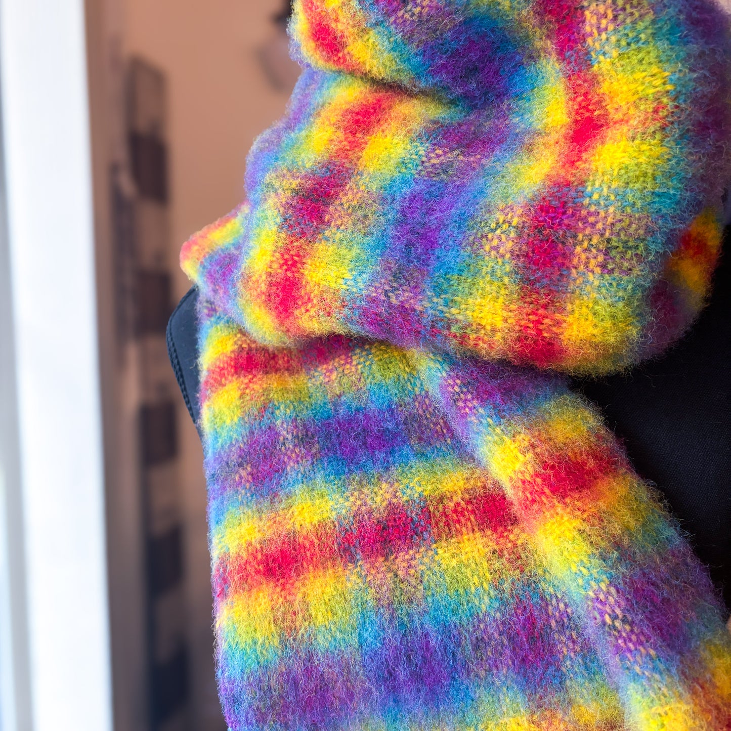 Plaid Shetland Wool Scarf